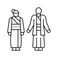 japanese national clothes line icon vector illustration