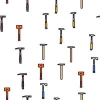 hammer tool construction vector seamless pattern