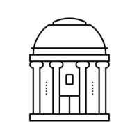 chapel building line icon vector isolated illustration