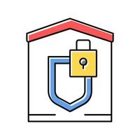 building padlock security color icon vector isolated illustration