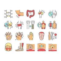 Rheumatology Disease Problem Icons Set Vector