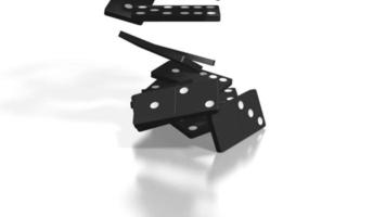3D fallende schwarze Dominosteine video