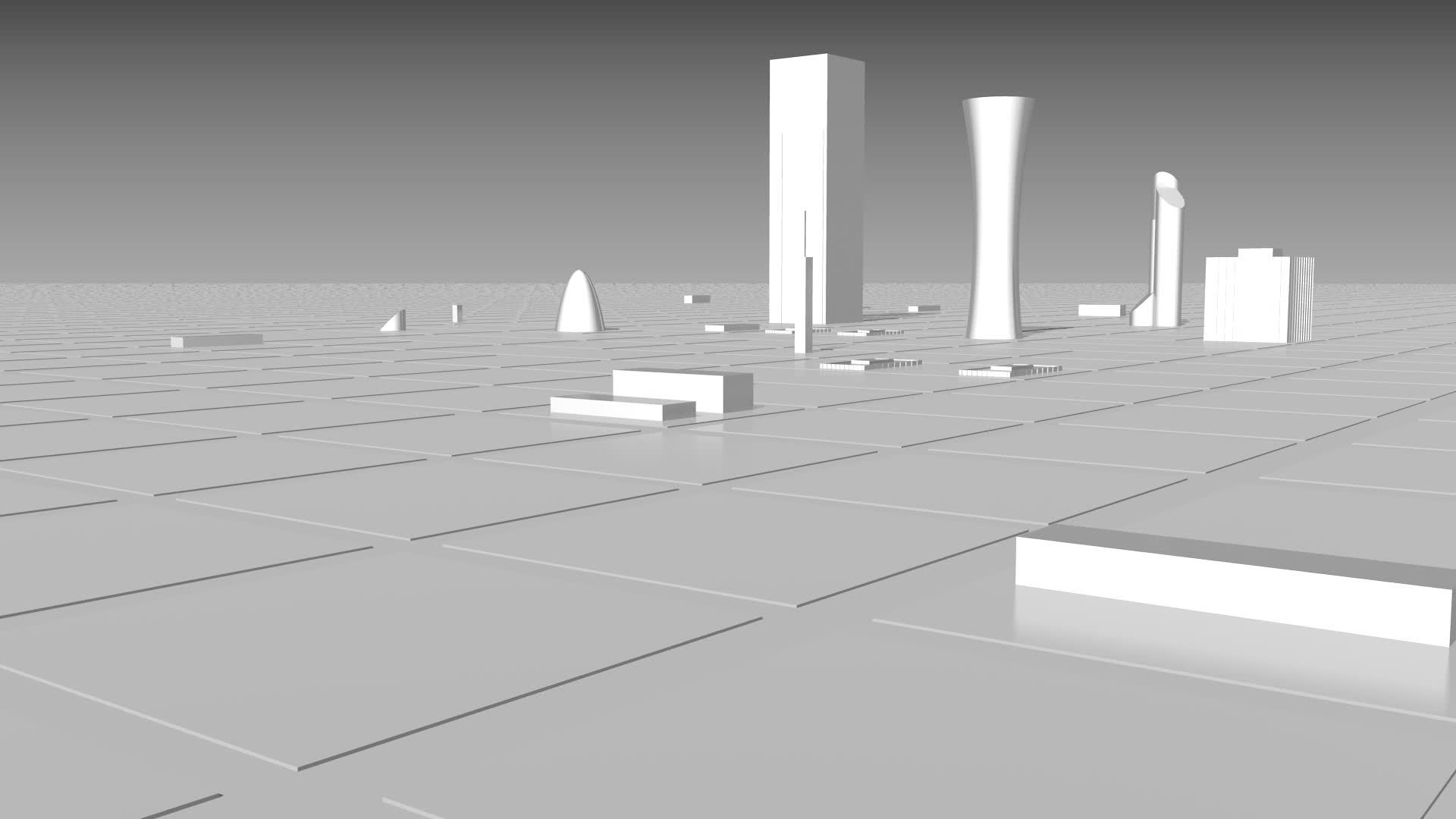 3D Growing City Modern Office Buildings, Skyscrapers Great for Topics Like Business, Finance