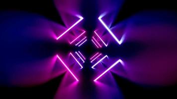 abstract tunnel, neon concept - roterend pleinen video