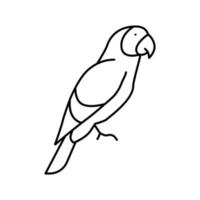 loro pájaro tropical línea icono vector ilustración
