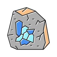 minerals in stone color icon vector illustration