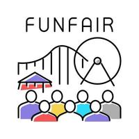 funfair amusement park color icon vector illustration