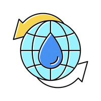 renovación de la ilustración de vector de icono de color de agua