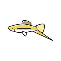 Ilustración de vector de icono de color de pez cola de espada