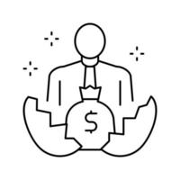 business profit line icon vector illustration