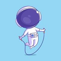 Astronaut doing a very good Jump Rope exercise vector