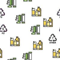 Plastic Waste Nature Environment vector seamless pattern