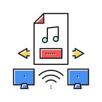internet music exchange color icon vector illustration