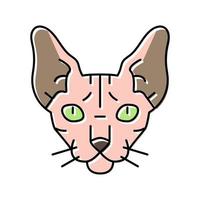 gato sphynx lindo mascota color icono vector ilustración