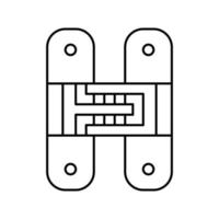 hidden hinges line icon vector illustration