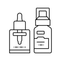cosmetic oil for facial skin line icon vector illustration
