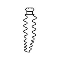 Ilustración de vector de icono de línea de accesorios para el cabello en espiral