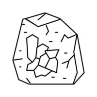 minerales en piedra línea icono vector ilustración