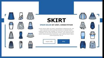 skirt fashion girl dress female landing header vector