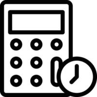 ilustración de vector de tiempo de calculadora en un fondo. símbolos de calidad premium. iconos vectoriales para concepto y diseño gráfico.