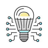 technology light bulb color icon vector illustration