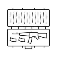 ilustración de vector de icono de línea de caja de pistola