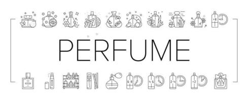 perfumery glass luxury cosmetic icons set vector