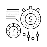 time for earn money settings and optimize line icon vector illustration