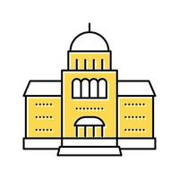 ilustración de vector de icono de color de edificio de palacio de justicia