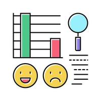 researching reviews color icon vector illustration