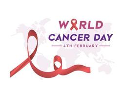 día mundial contra el cáncer, cartel de la campaña del día mundial contra el cáncer o diseño de fondo vector