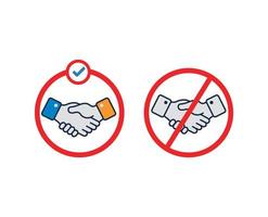 No Deal No Handshake icon sign symbol vector