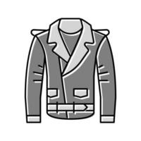 leather jacket clothes color icon vector illustration