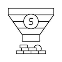 sales funnel line icon vector illustration