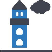 ilustración de vector de torre en un fondo. símbolos de calidad premium. iconos vectoriales para concepto y diseño gráfico.