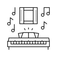 ilustración de vector de icono de línea de producción de video de compositor de películas