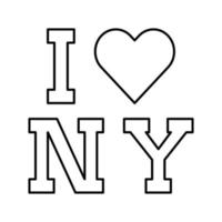 me encanta la ilustración de vector de icono de línea de nueva york