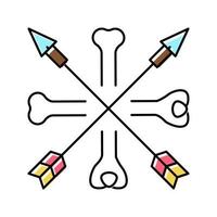 bones and arrows boho color icon vector illustration