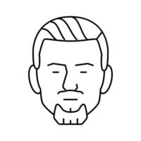 ilustración de vector de icono de línea de estilo de pelo de barba de perilla