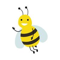 Happy cartoon bee illustration vector