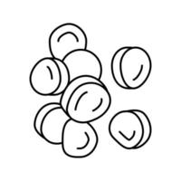 rebanada de batata línea icono vector ilustración