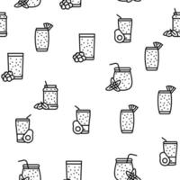 smoothie fruit juice food shake vector seamless pattern