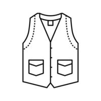 vest denim line icon vector illustration