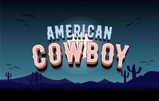 Editable text effect, American Cowboy 3d text style template, text effect template, vector text effect