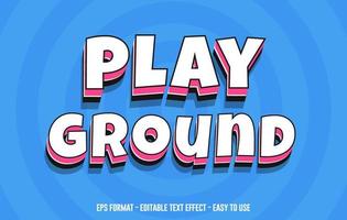 Editable text effect, Play Ground 3d text style template free, Comic Text Effect Vector Art