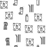 Batido de frutas jugo alimentos batido vector de patrones sin fisuras