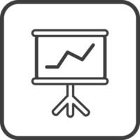 Symbol für Wachstumsfinanzierung in dünnen schwarzen quadratischen Rahmen. png