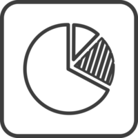 Diagram circle icon in thin line black square frames. png