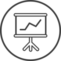 Growth Finance icon in thin line black circle frames. png