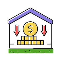 propiedad asequible casa color icono vector ilustración